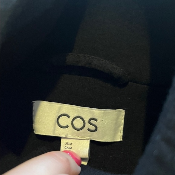 COS Black Neoprene Full Zip Bomber Jacket Sz M - Picture 2 of 7